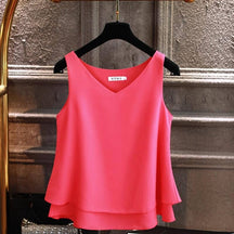 Blusa Regata de Chiffon Himere Blusa Importe Go Rosa P 