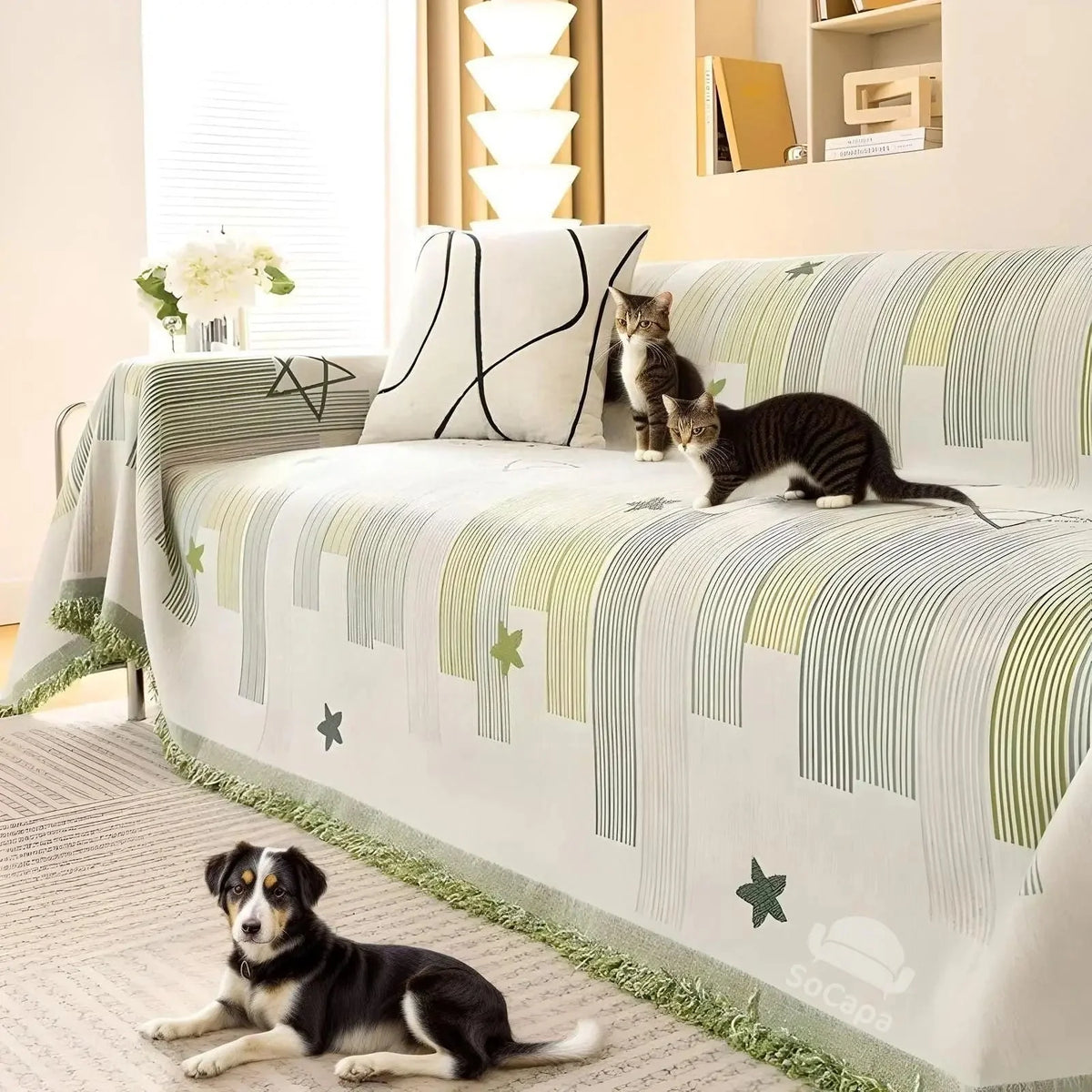 ComfortShield™ Capa de Sofá Anti-Arranhões - Proteção Premium para Pets Casa > Sala de Estar > Sofás > Capas para Sofás Importe Go Verde 180x130cm 