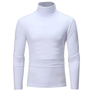 Pulôver de algodão de gola alta masculino, slim fit, elástico, manga longa, casual, vestuário respirável, outono, inverno, moda Importe Go White XXL 